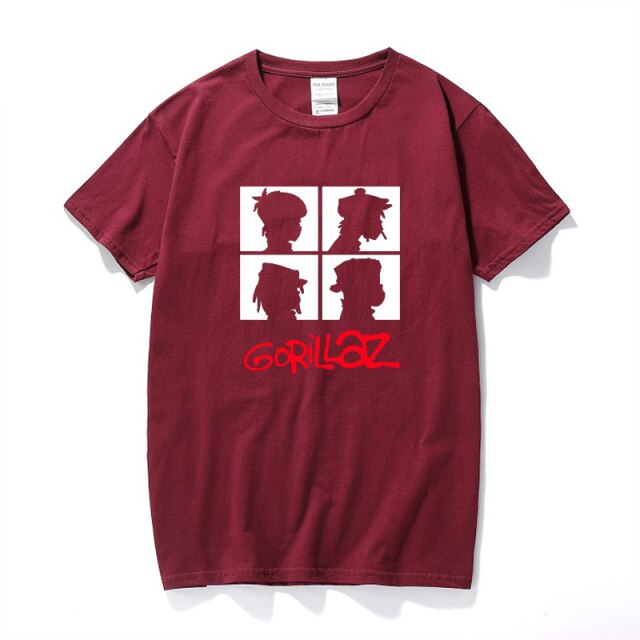 RAEEK summer brand music band gorillaz t-shirt cotton tops tees men short sleeve boy casual homme t shirt fashion